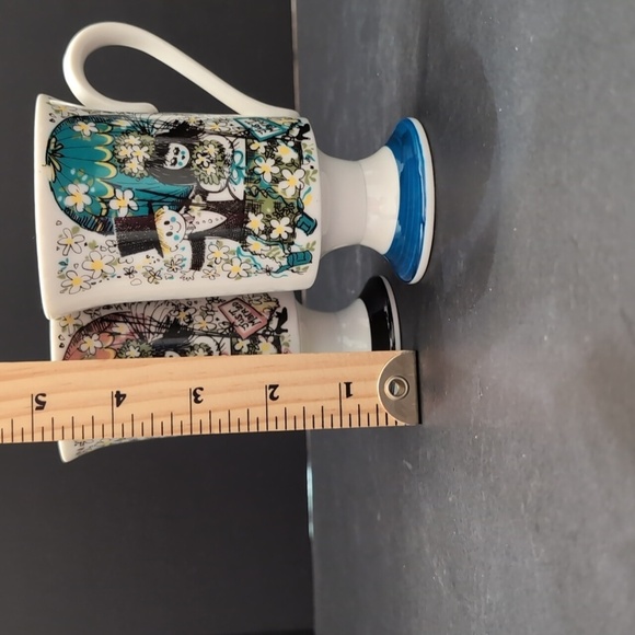 Vintage Set Of 2 Floral Just Married Wedding Footed Coffee Cups. - Picture 9 of 9